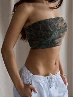 Frankie collective rework camo Bandeau Top